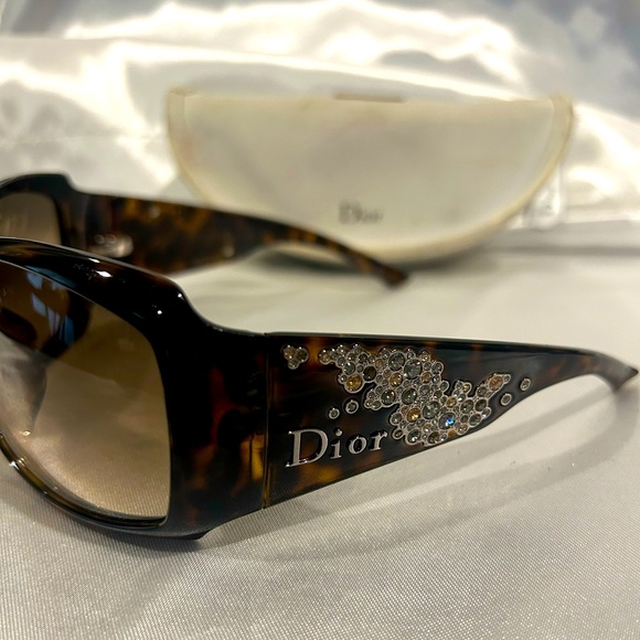 Authentic Christian Dior Strassy 1 Vintage Brown Tortoise Crystal PreOwned - Picture 9 of 10